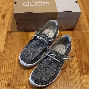 Brand New Hey Dude grey knit slip-on sneakers